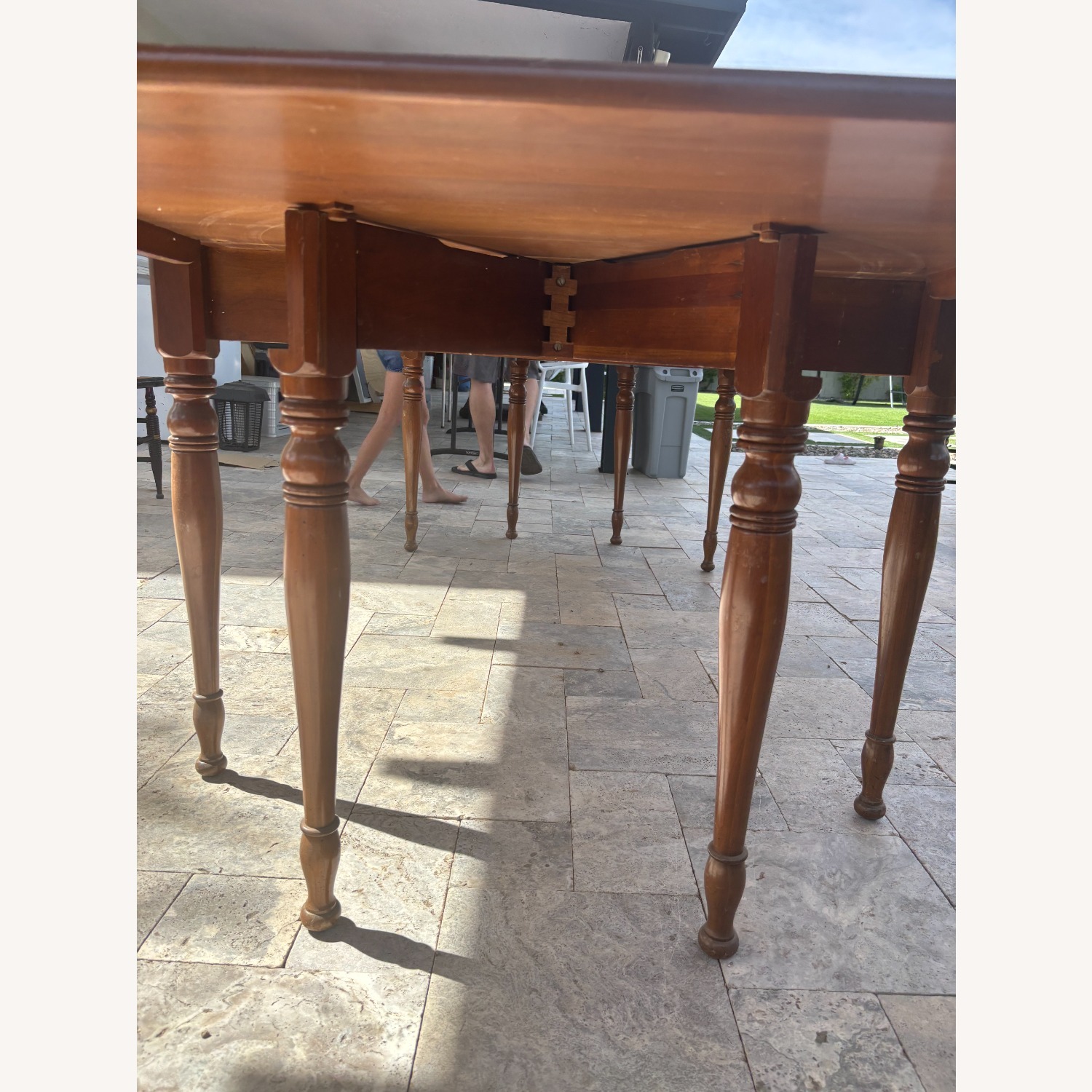 9 Foot Adjustable Hitchcock Wood Dining Table - image-5