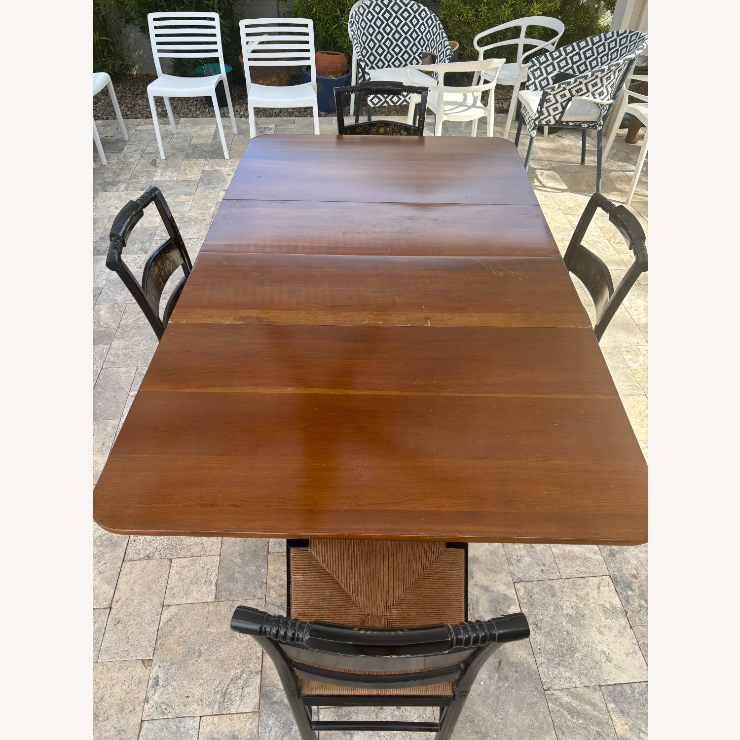 9 Foot Adjustable Hitchcock Wood Dining Table - image-10