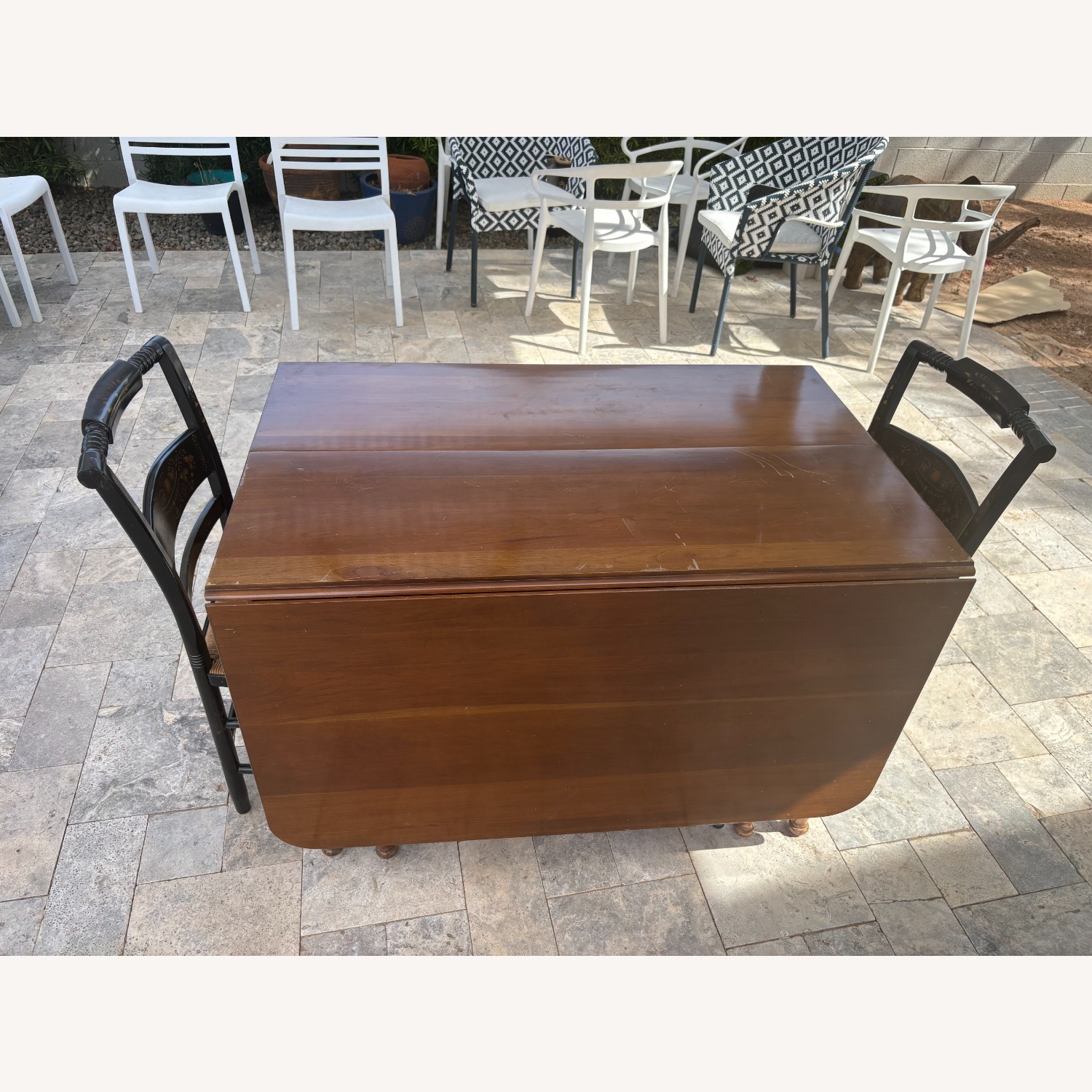 9 Foot Adjustable Hitchcock Wood Dining Table - image-11