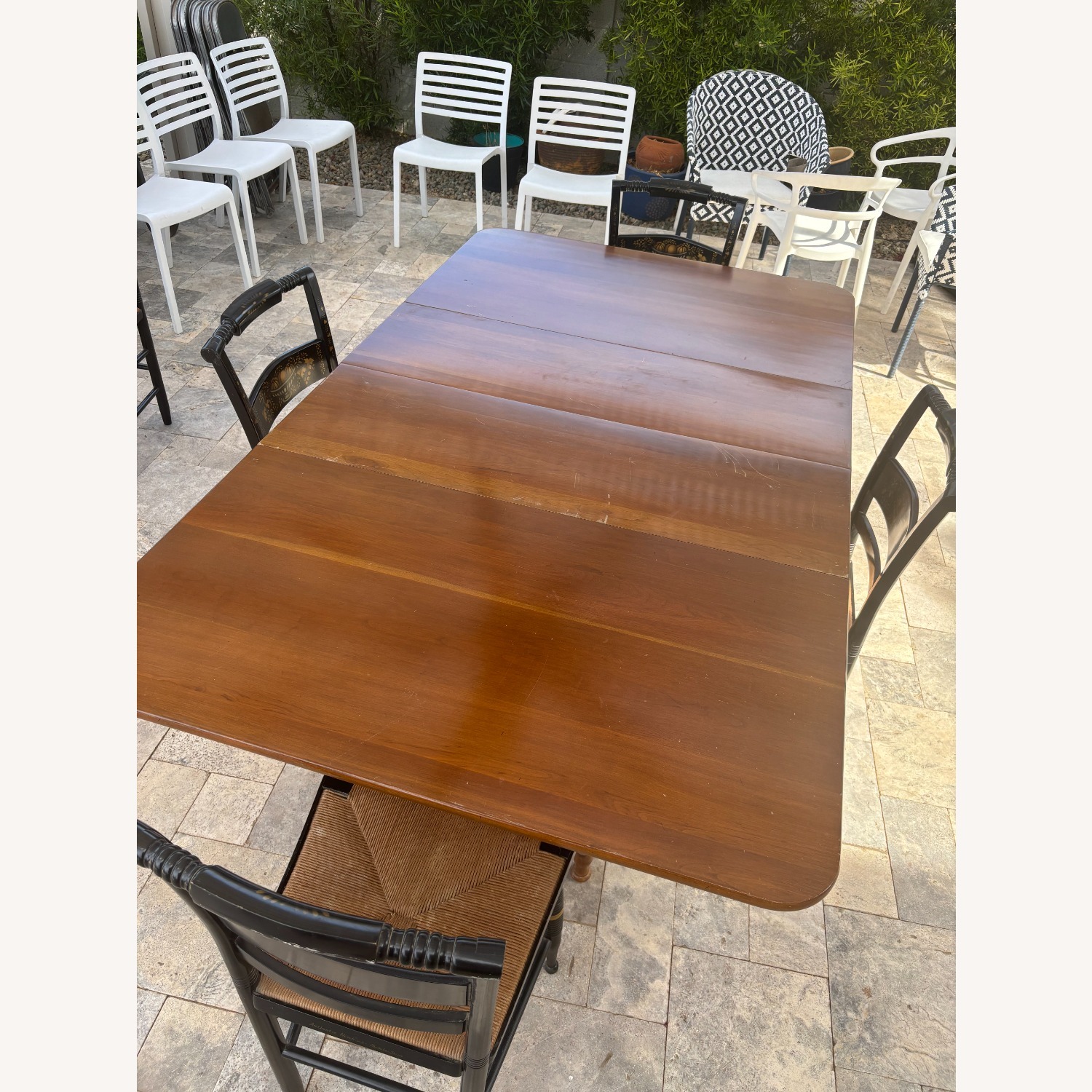 9 Foot Adjustable Hitchcock Wood Dining Table - image-8