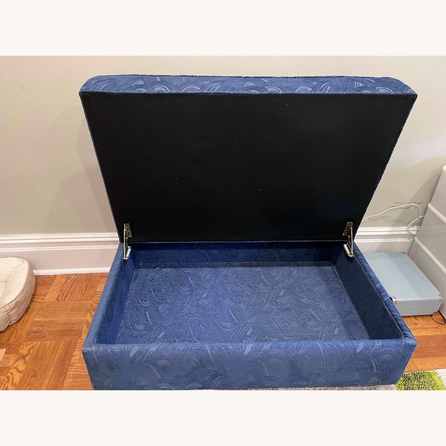 Room & Board York Blue Fabric Bench - image-2