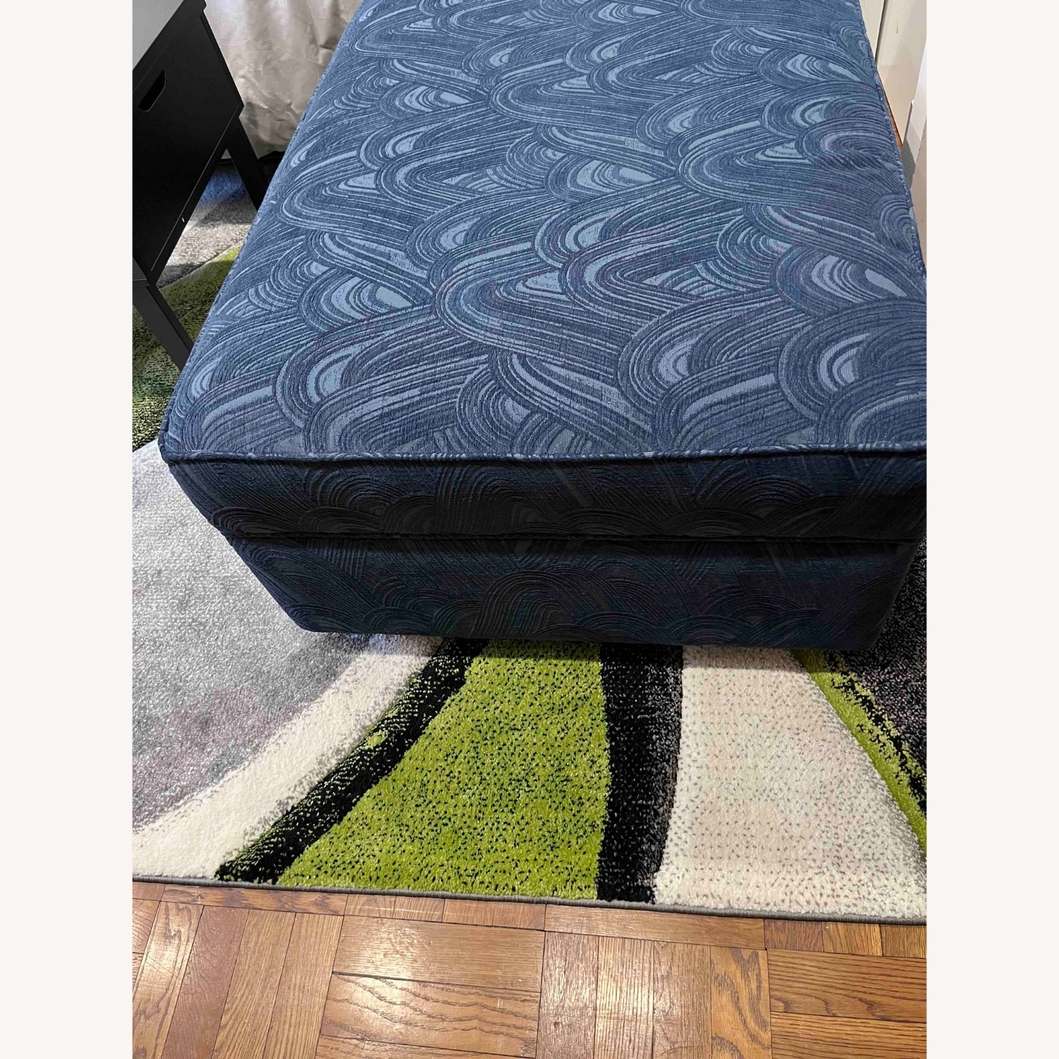 Room & Board York Blue Fabric Bench - image-3