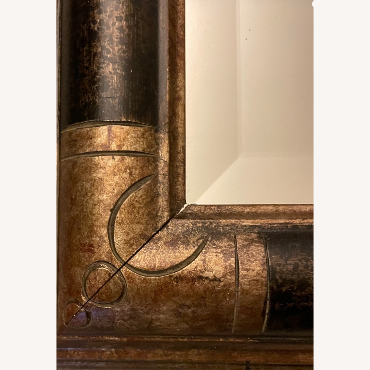 Vintage/Antique Gold/Black  Wood Wall Mirror - image-1