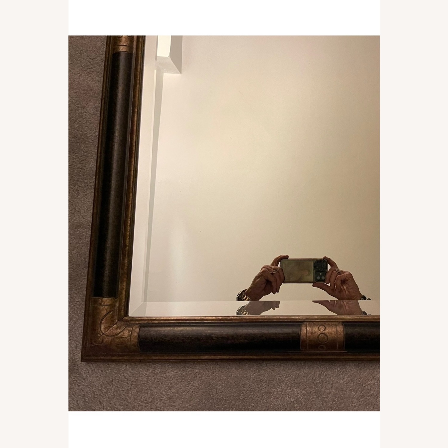 Vintage/Antique Gold/Black  Wood Wall Mirror - image-2