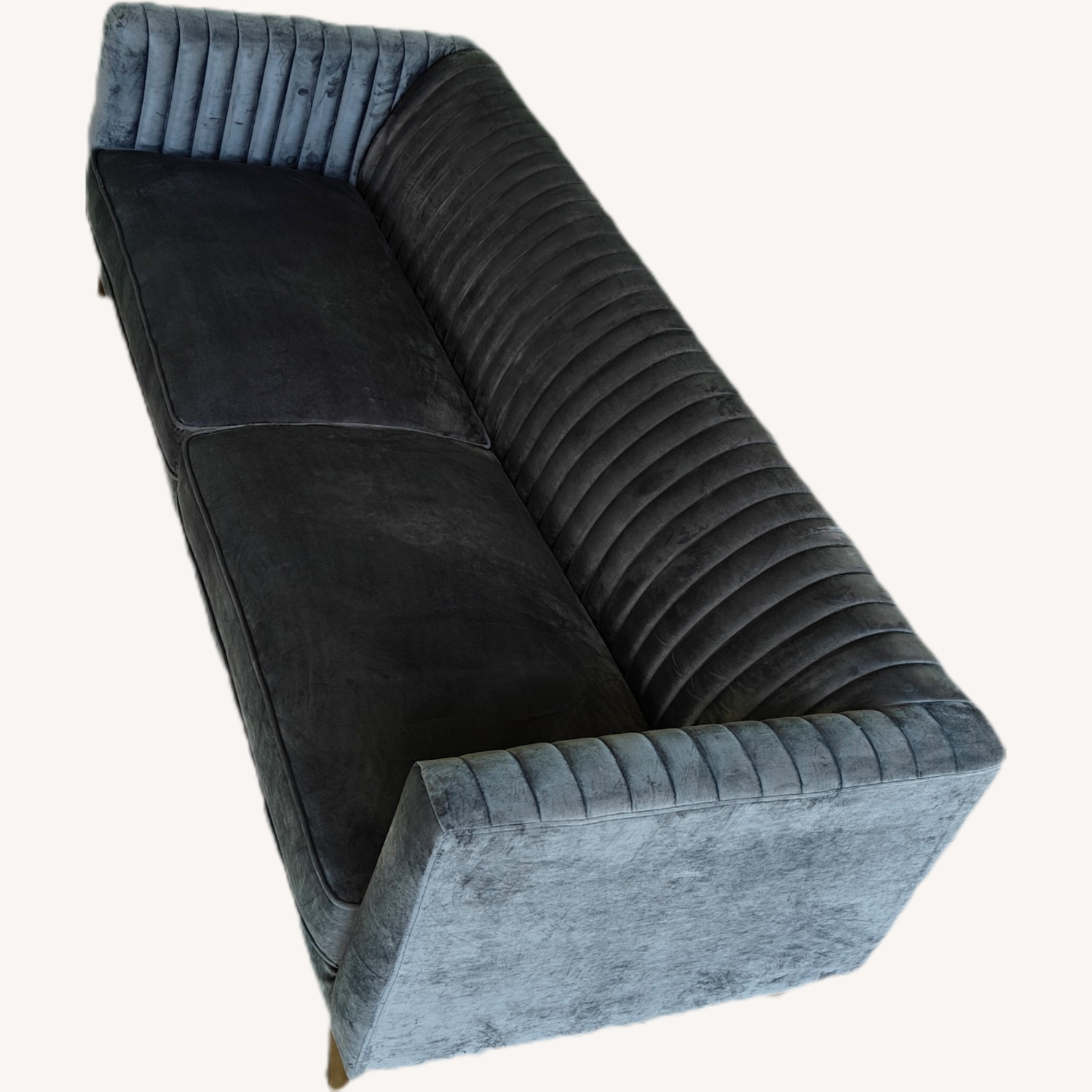 Dark Gray Velvet 3+ Seater Sofa - image-3
