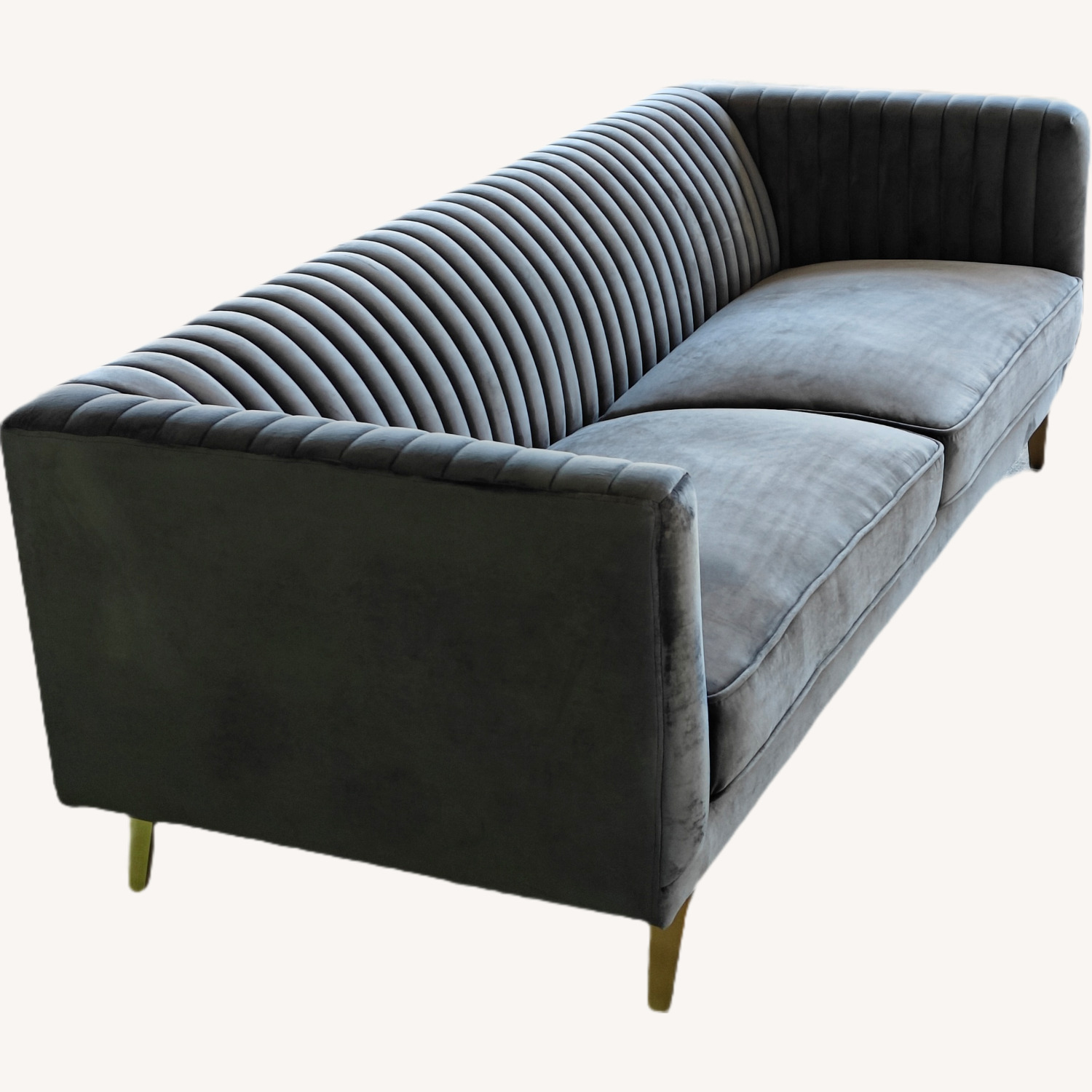 Dark Gray Velvet 3+ Seater Sofa - image-7