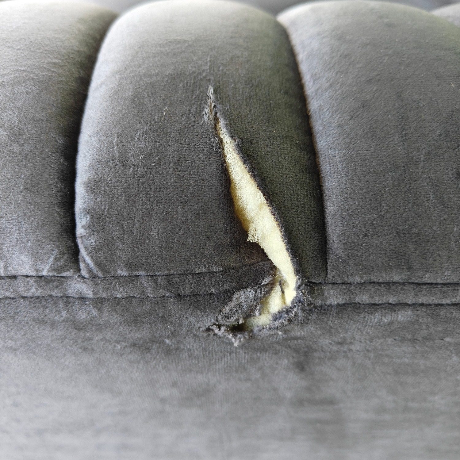 Dark Gray Velvet 3+ Seater Sofa - image-10