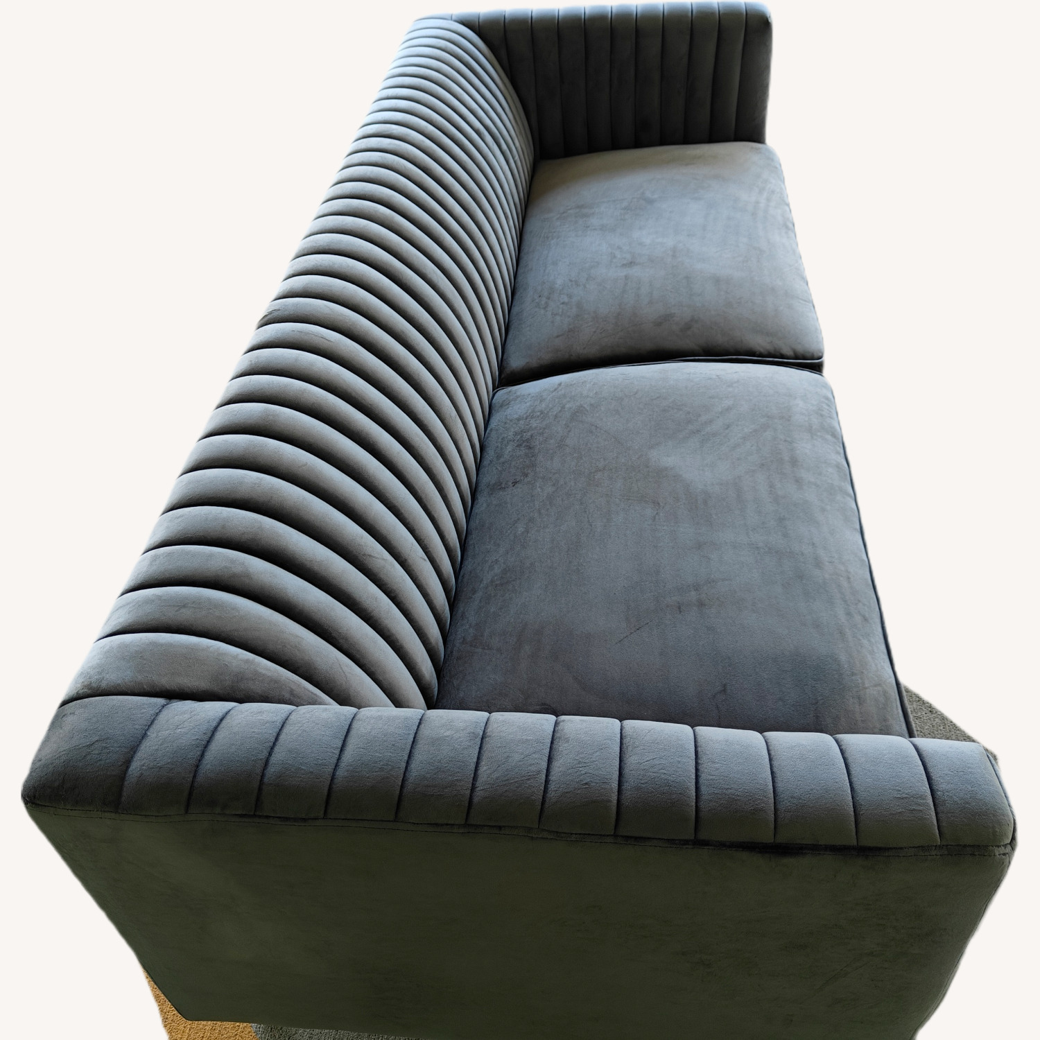 Dark Gray Velvet 3+ Seater Sofa - image-9