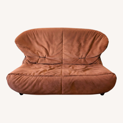 Used Ligne Roset Orange Suede Loveseat for sale on AptDeco