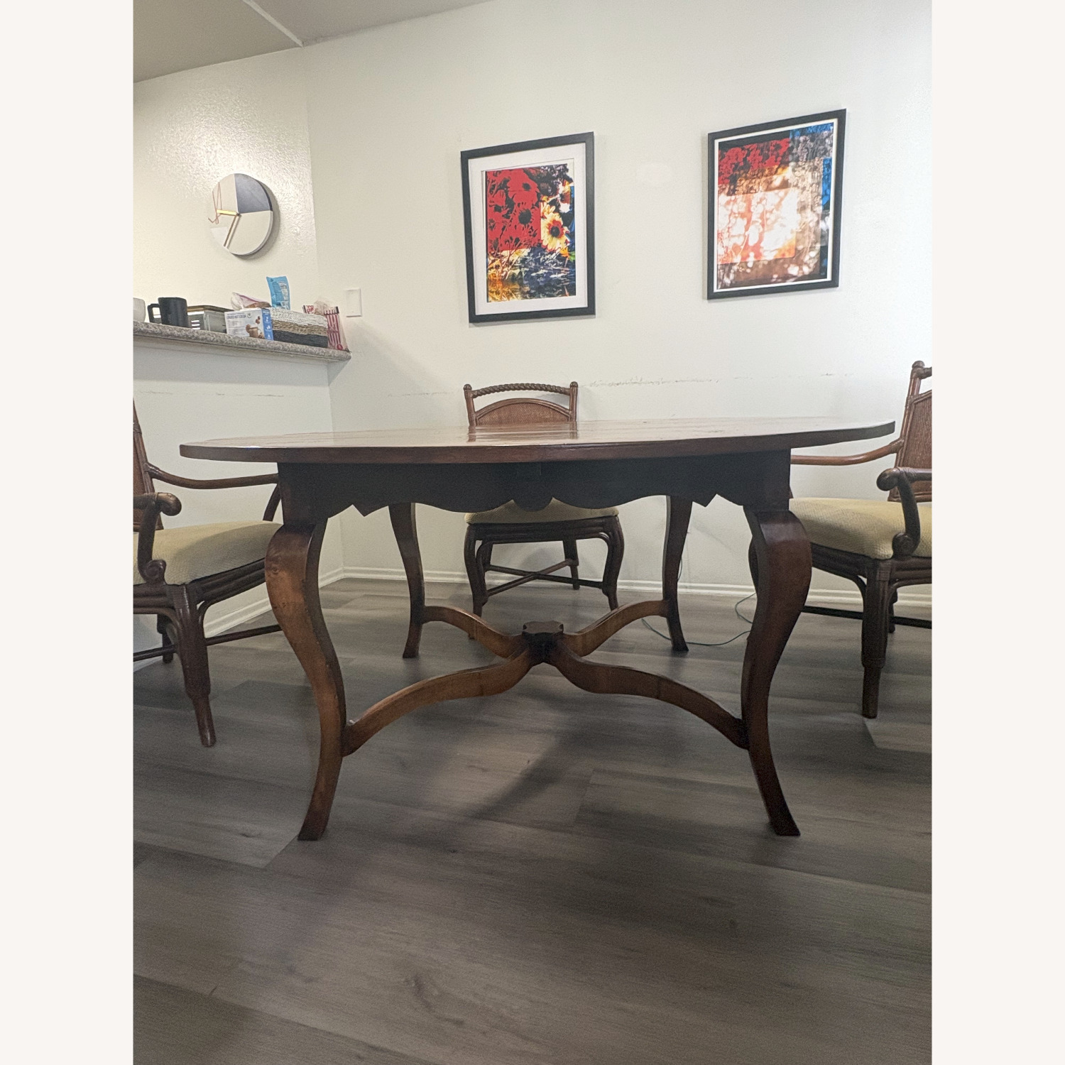 Dark Brown Wood Dining Table - image-2