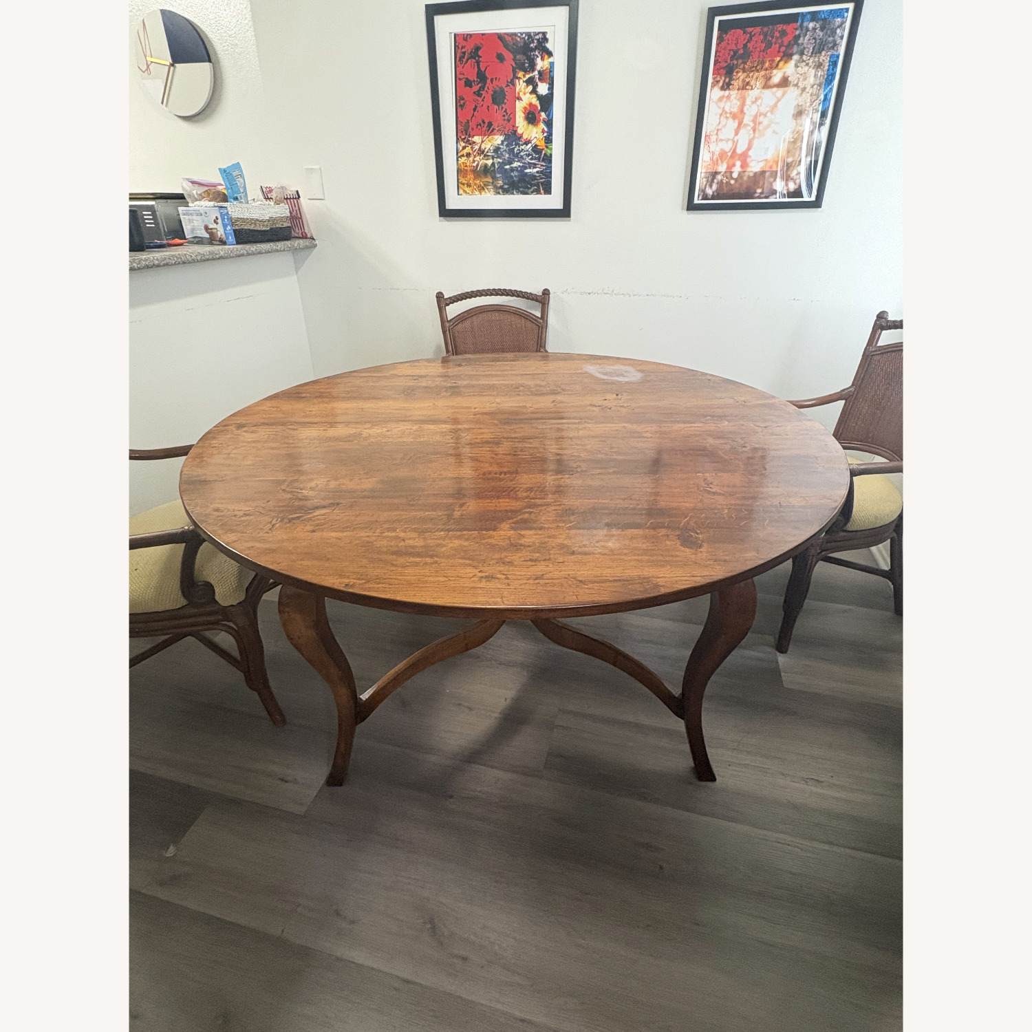 Dark Brown Wood Dining Table - image-3