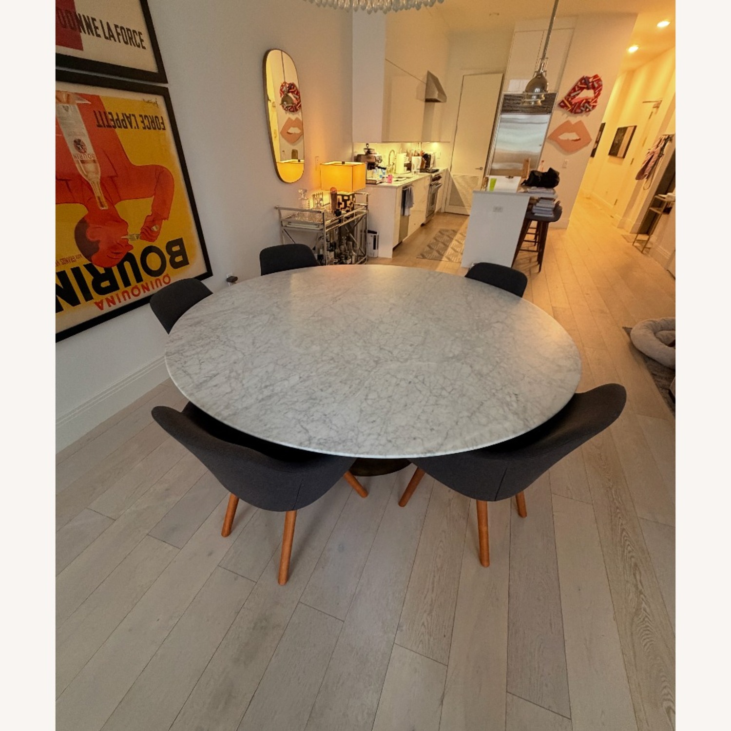 Restoration Hardware Aero Stone Round Dining Table - image-2