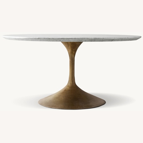 Used Restoration Hardware Aero Stone Round Dining Table for sale on AptDeco