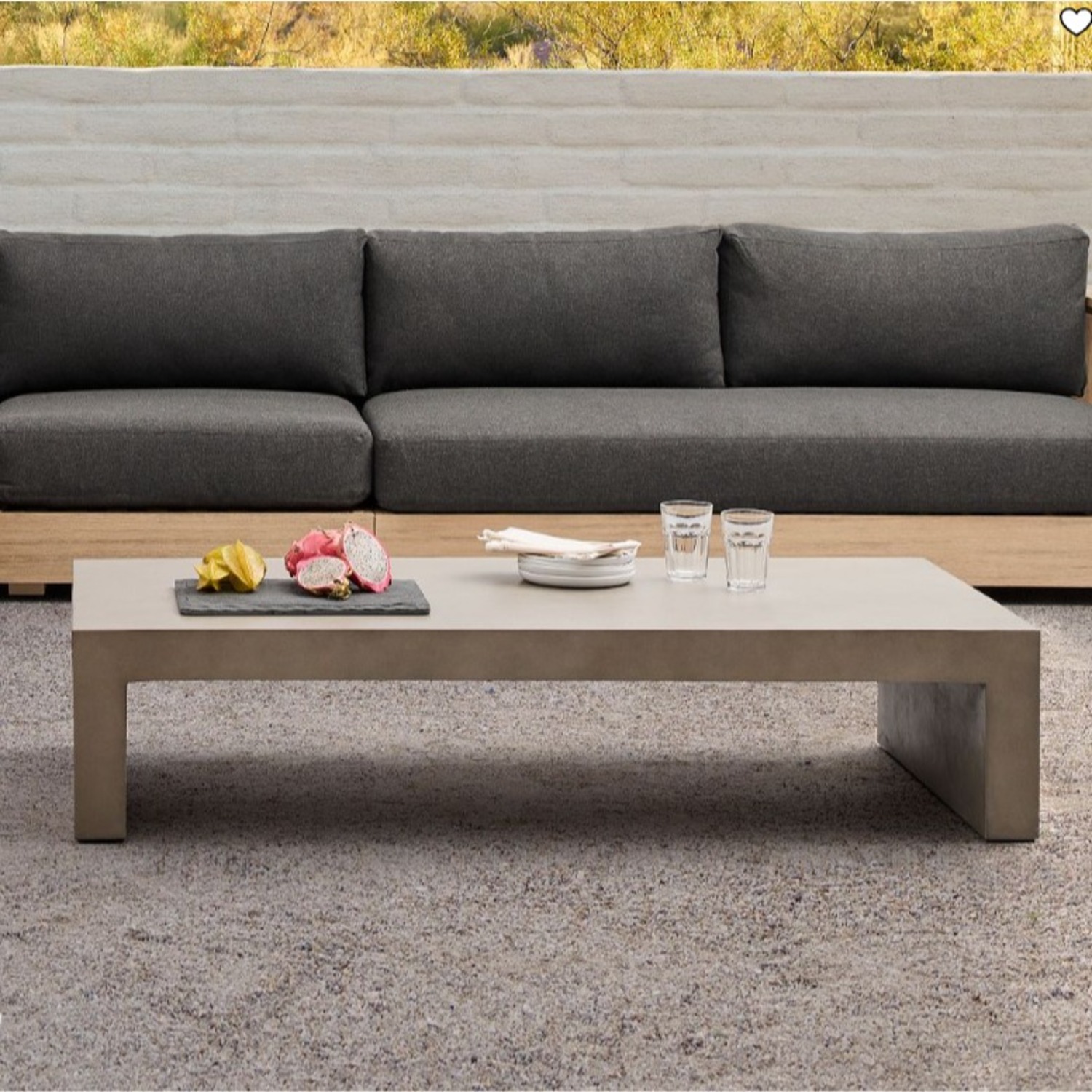 West Elm Concrete Waterfall Coffee Table  - image-1