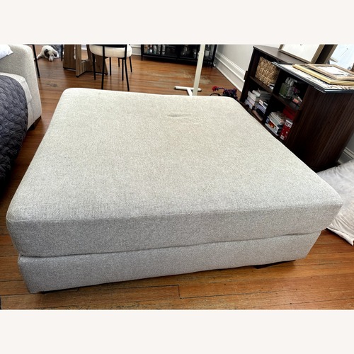 Used Ashley Furniture Lyndeboro Oversized Ottoman – Light Gray for sale on AptDeco