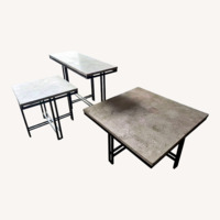 Limestone-Top Tables (Set of 3)
