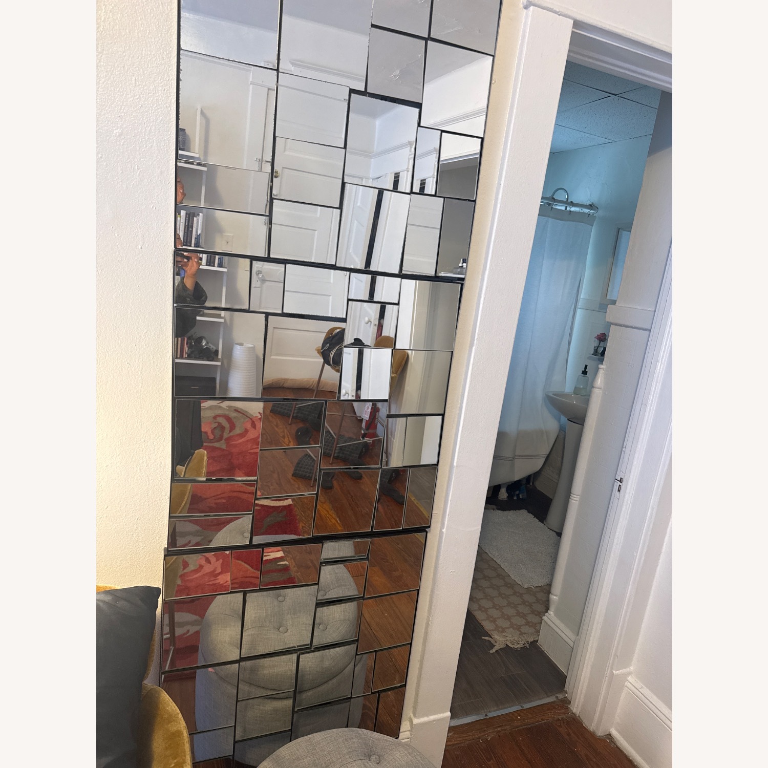 CB2 Perspective Black Mirrored Glass Wall Mirror - image-3