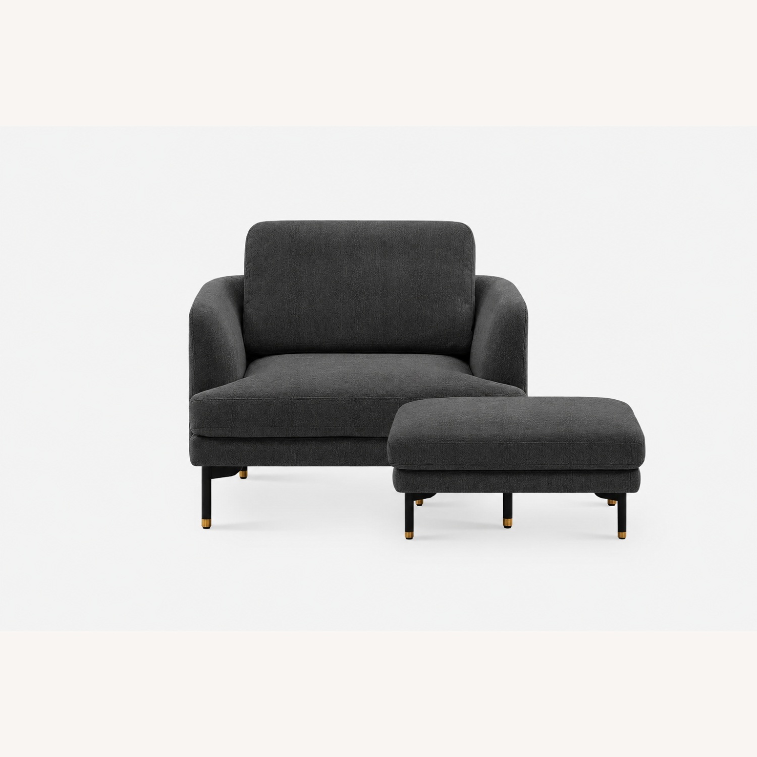 Castlery Pebble Grey Arm Chair with Ottoman - image-5