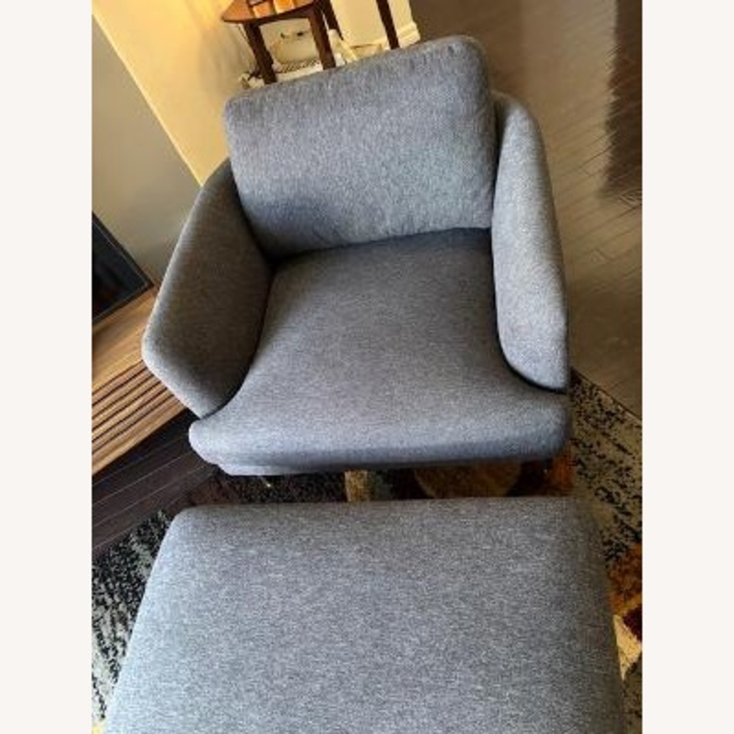 Castlery Pebble Grey Arm Chair with Ottoman - image-4