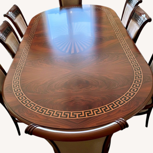 Used Italian Made Wood Dining Set for 8 for sale on AptDeco