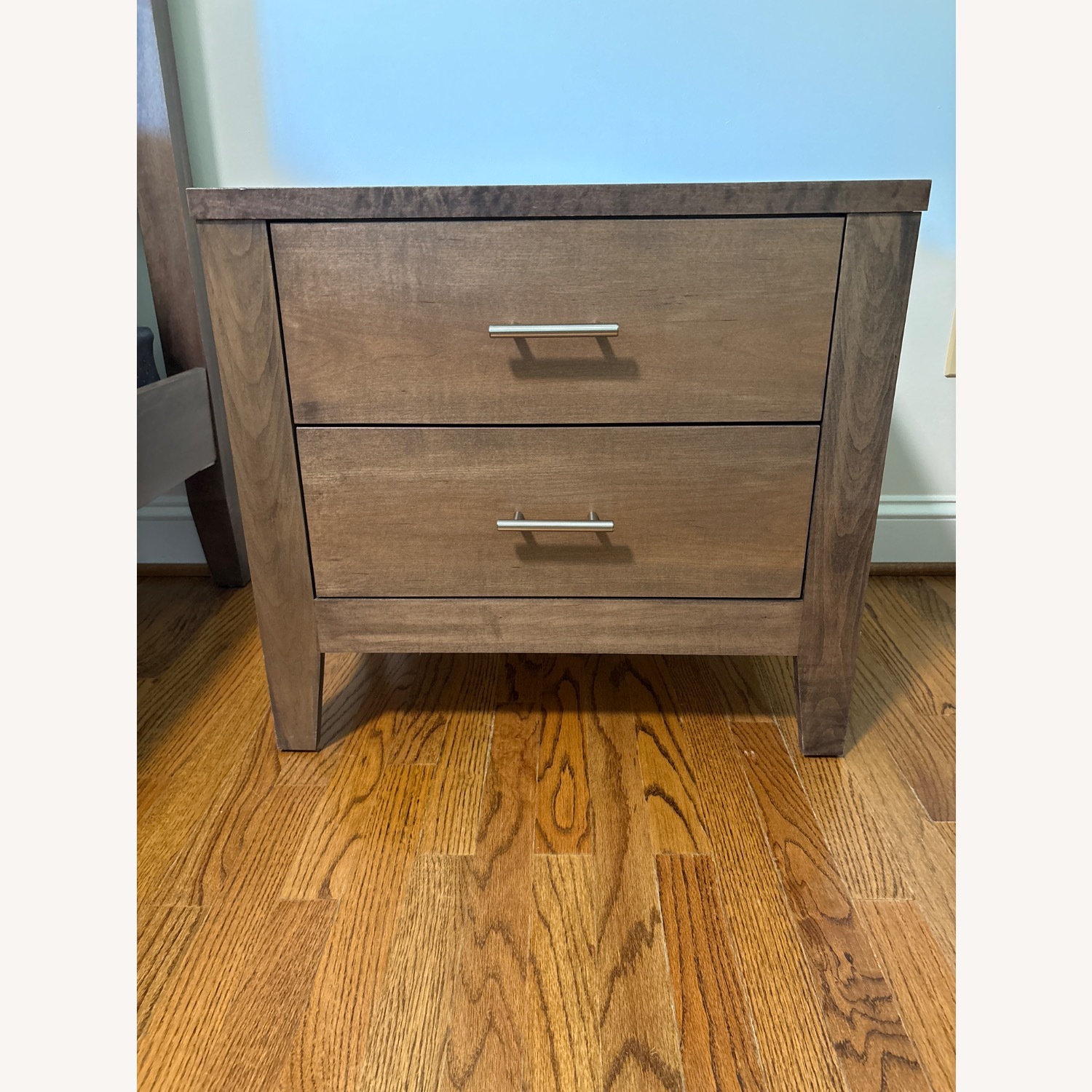 Dark Brown Wood Nightstand - image-1