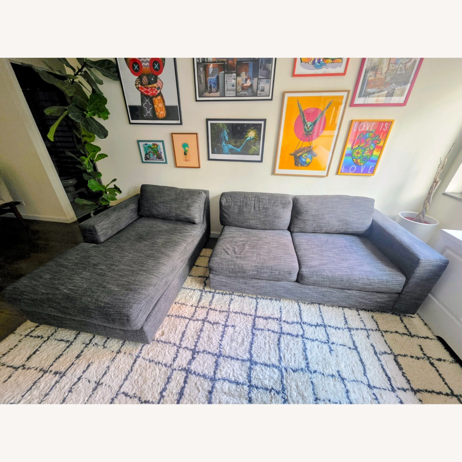 West Elm Urban Dark Gray Sectional Sofa - image-2
