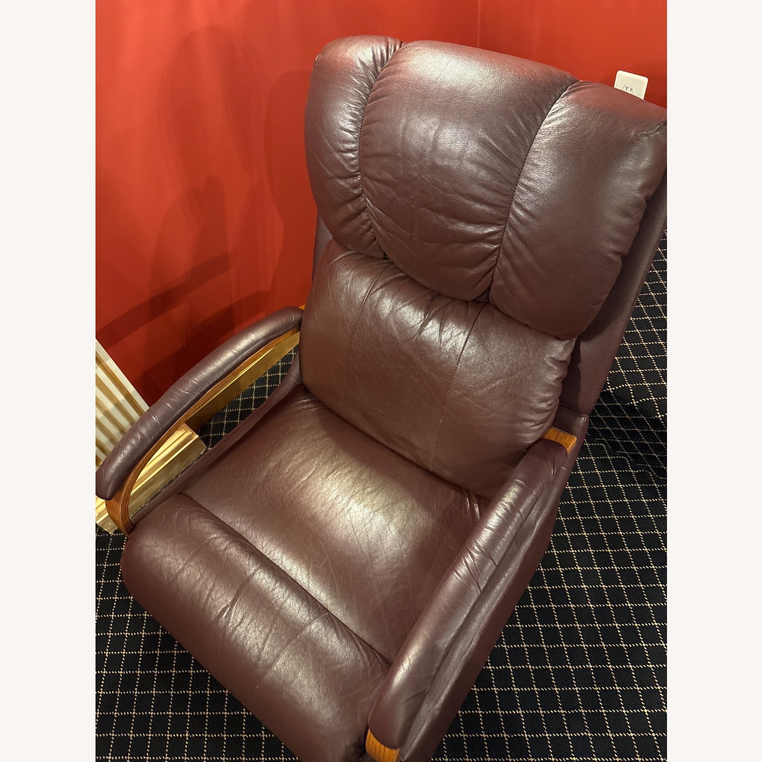 Lazboy Dark Brown Leather Armchair - image-3