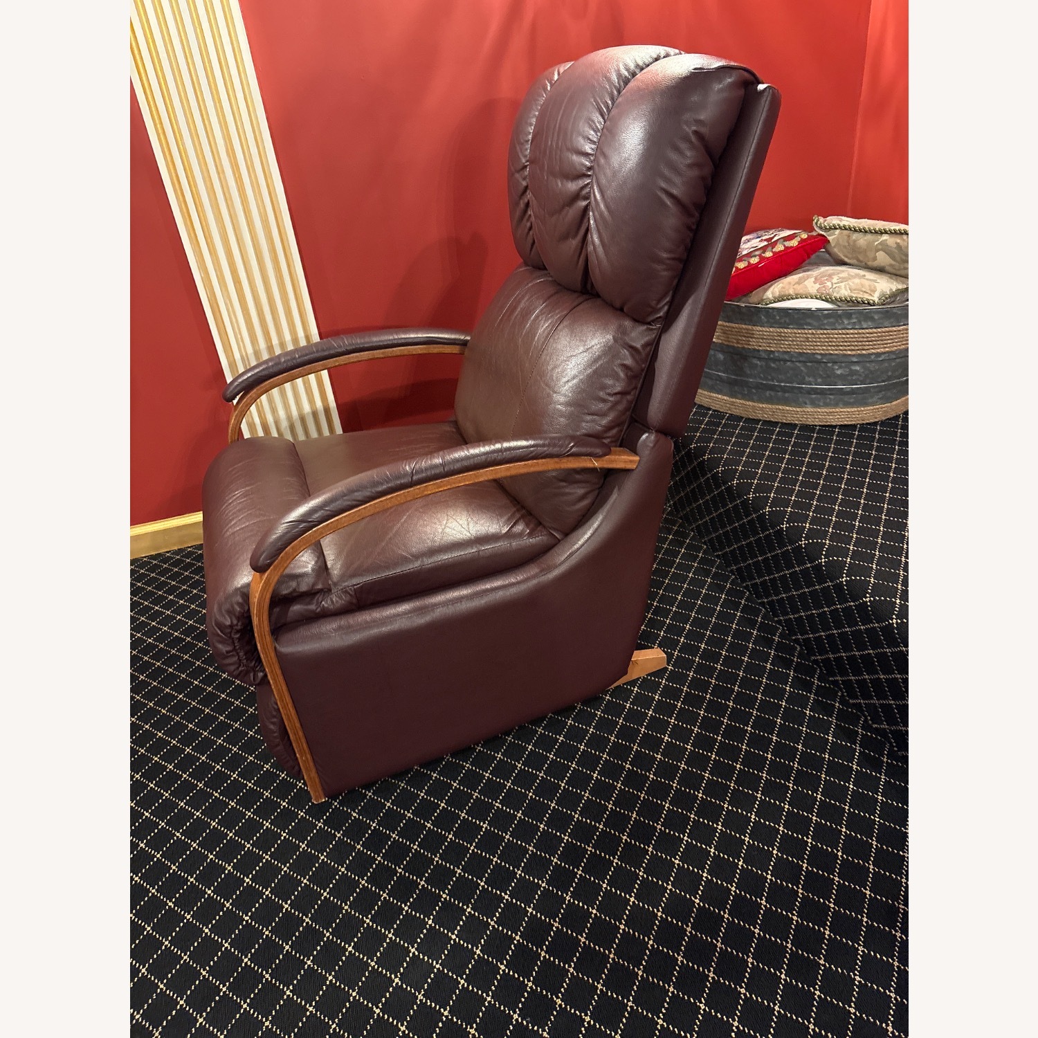Lazboy Dark Brown Leather Armchair - image-2