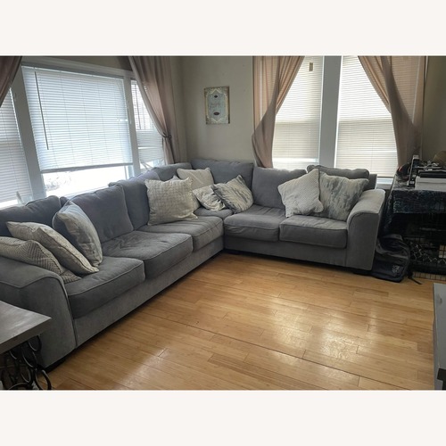 Used Light Gray Fabric 2 Piece Sectional for sale on AptDeco