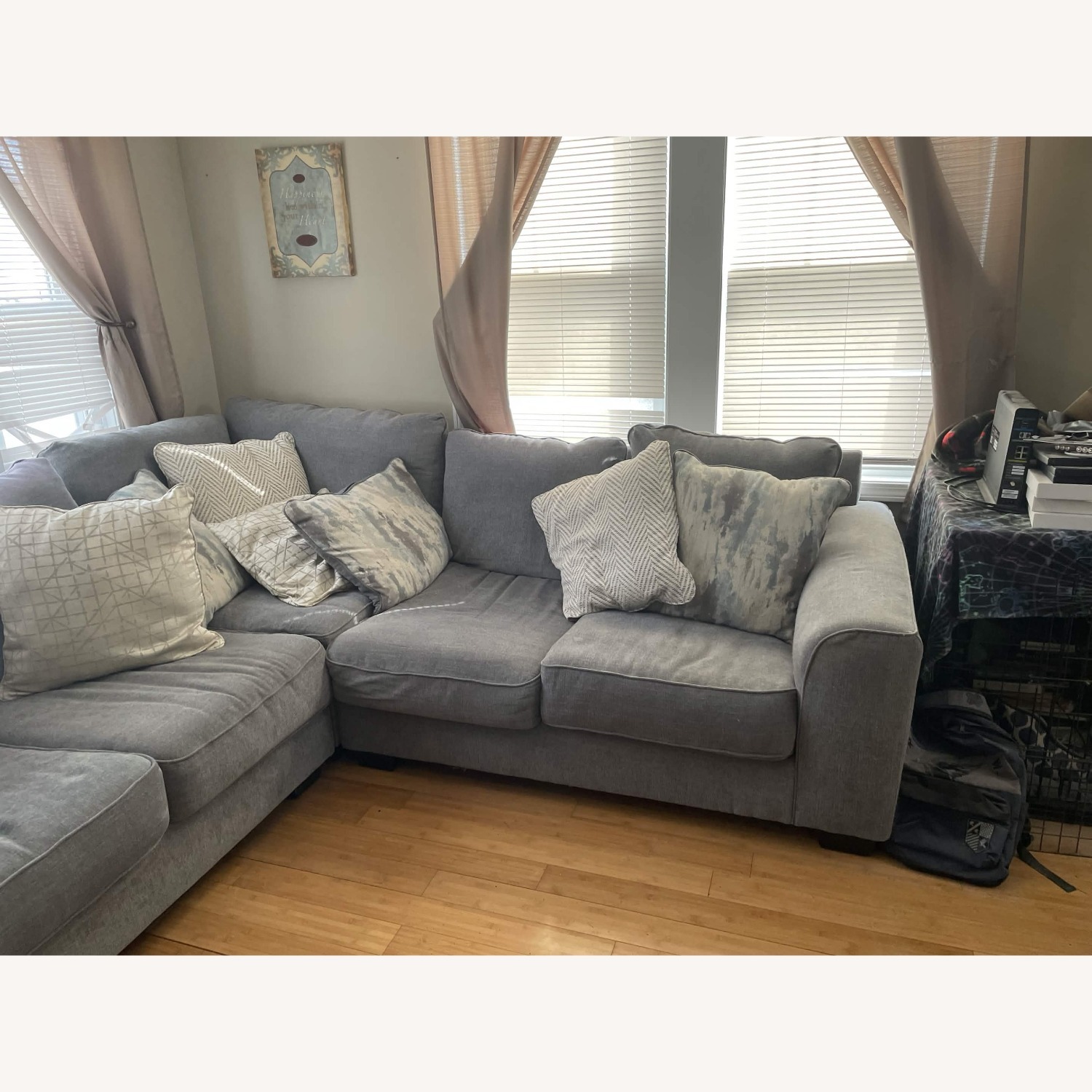 Light Gray Fabric 2 Piece Sectional - image-3