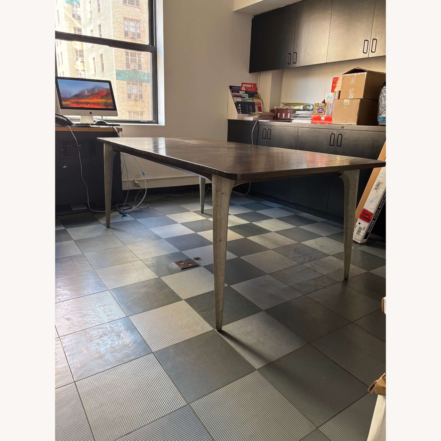 Dark Brown Wood Dining Table W Sculpted Legs - image-4