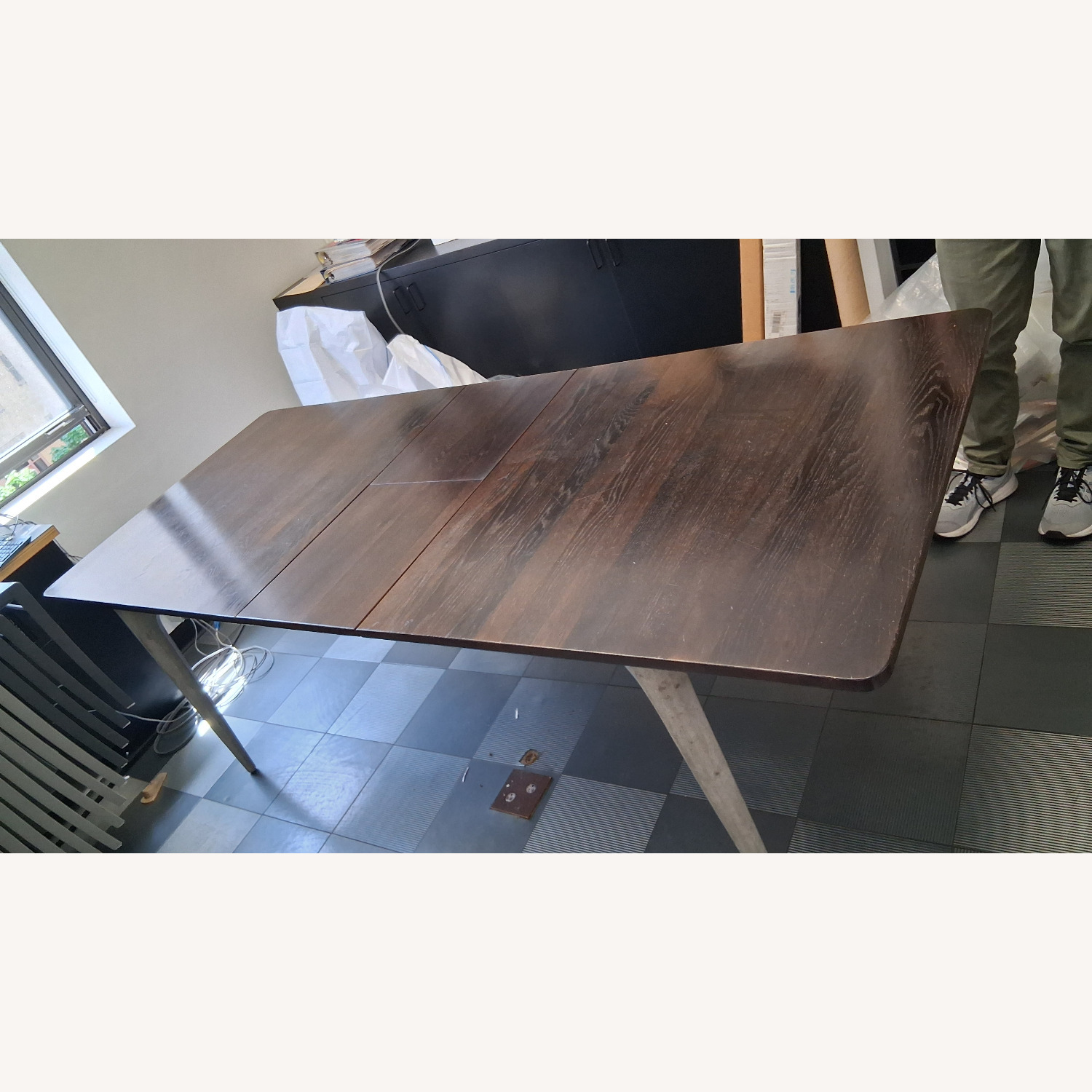 Dark Brown Wood Dining Table W Sculpted Legs - image-11