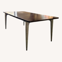 Dark Brown Wood Dining Table W Sculpted Legs