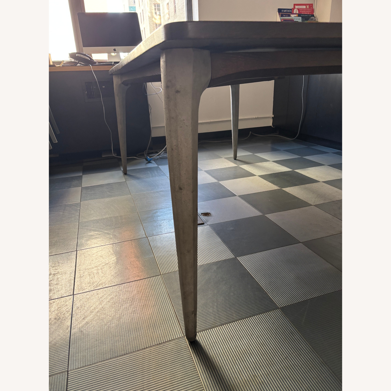 Dark Brown Wood Dining Table W Sculpted Legs - image-9