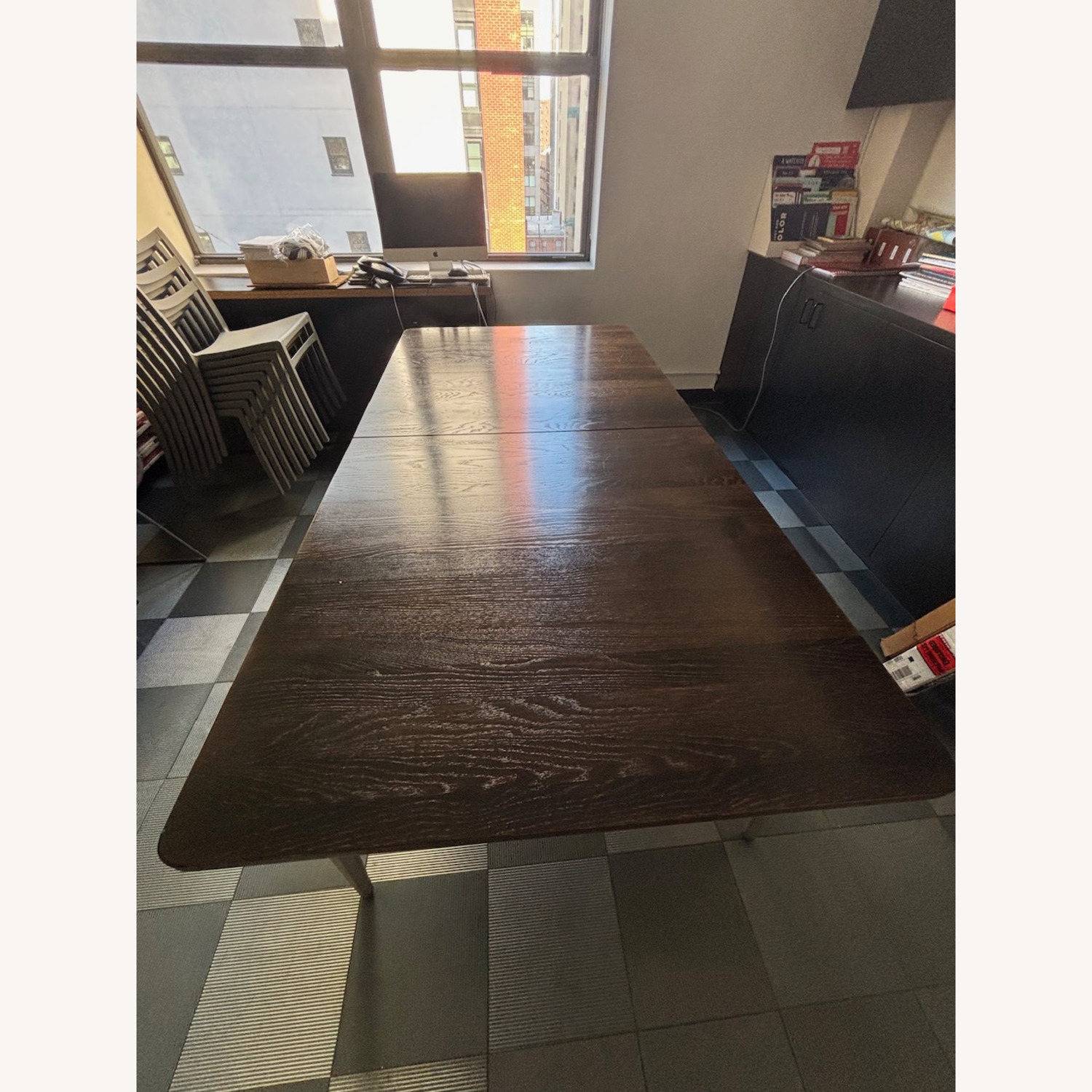 Dark Brown Wood Dining Table W Sculpted Legs - image-7