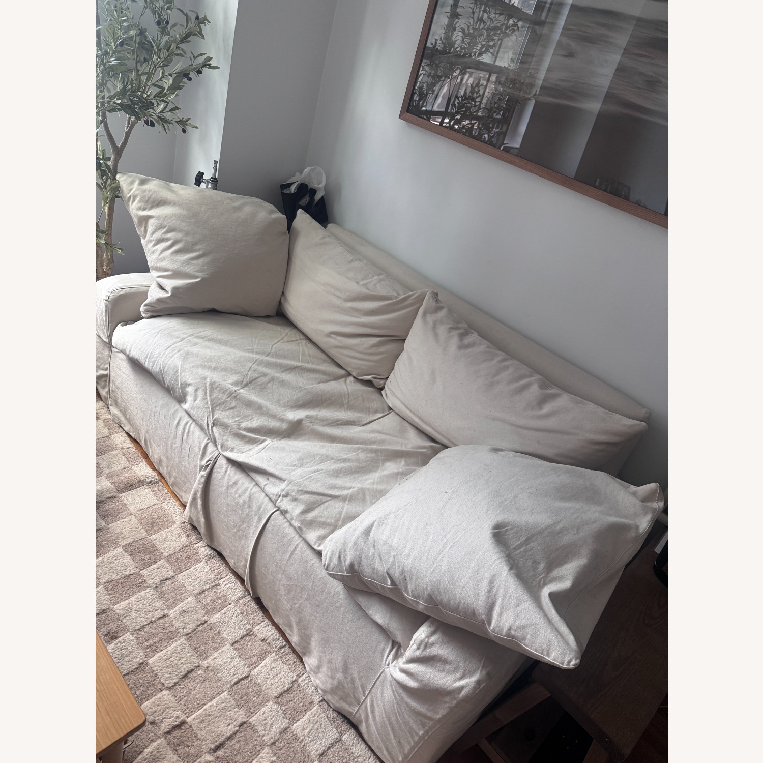 Crate & Barrel Ever Slipcovered Sofa by Leanne Ford, Redford White - image-4