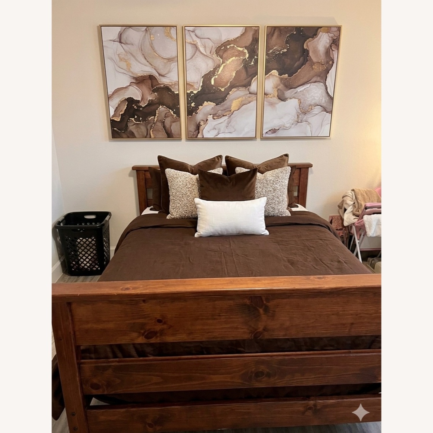 Natural Wood Full Bed - image-2