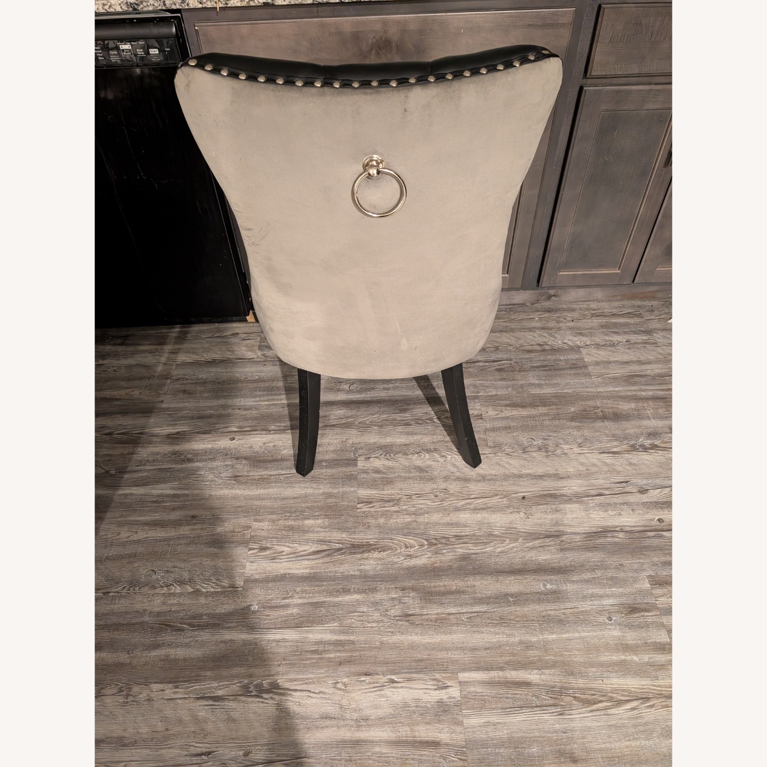 Black Faux Leather Dining Chairs - image-2