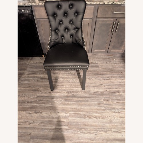 Used Black Faux Leather Dining Chairs for sale on AptDeco