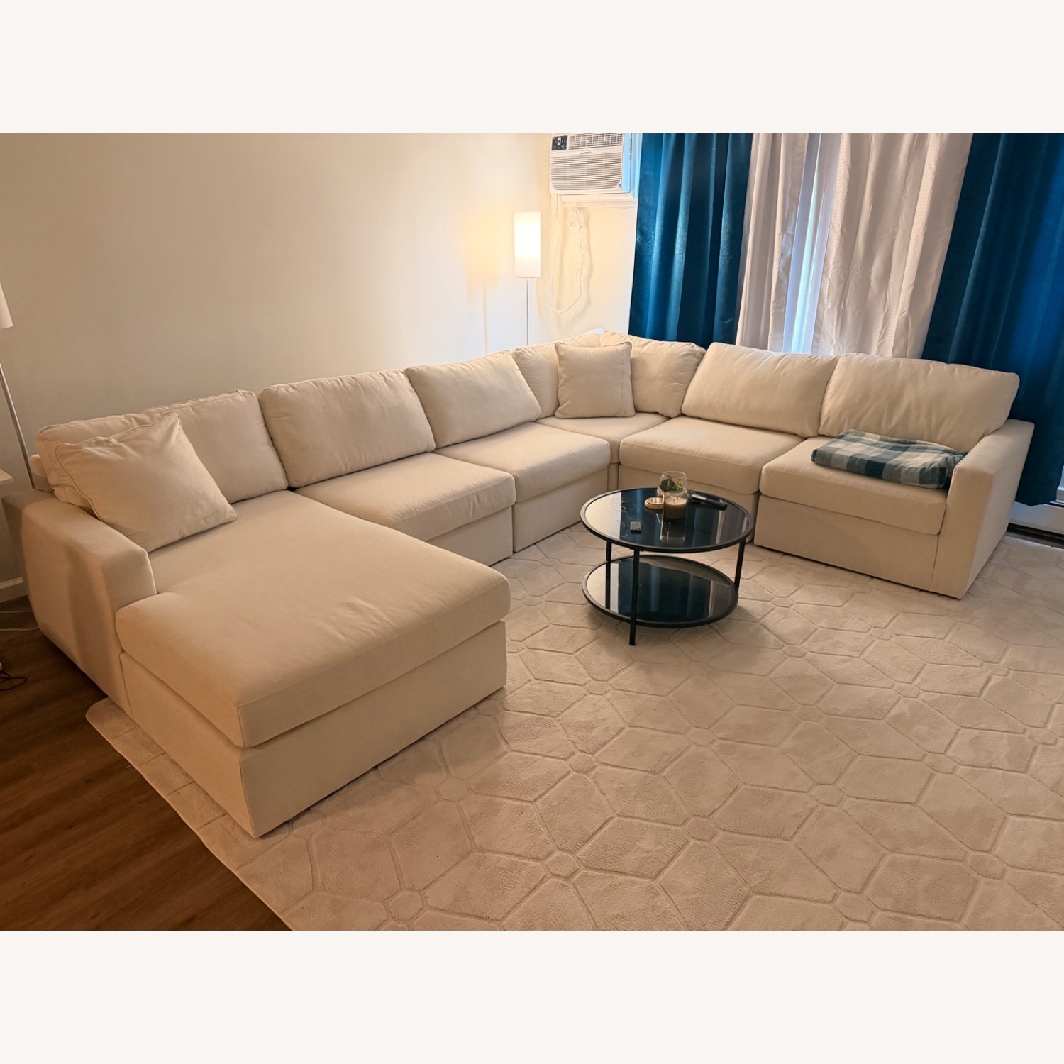 Ashley Furniture White Fabric 3+ Piece Sectional - image-2