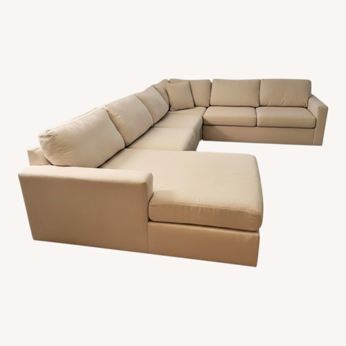 Used Ashley Furniture White Fabric 3+ Piece Sectional for sale on AptDeco