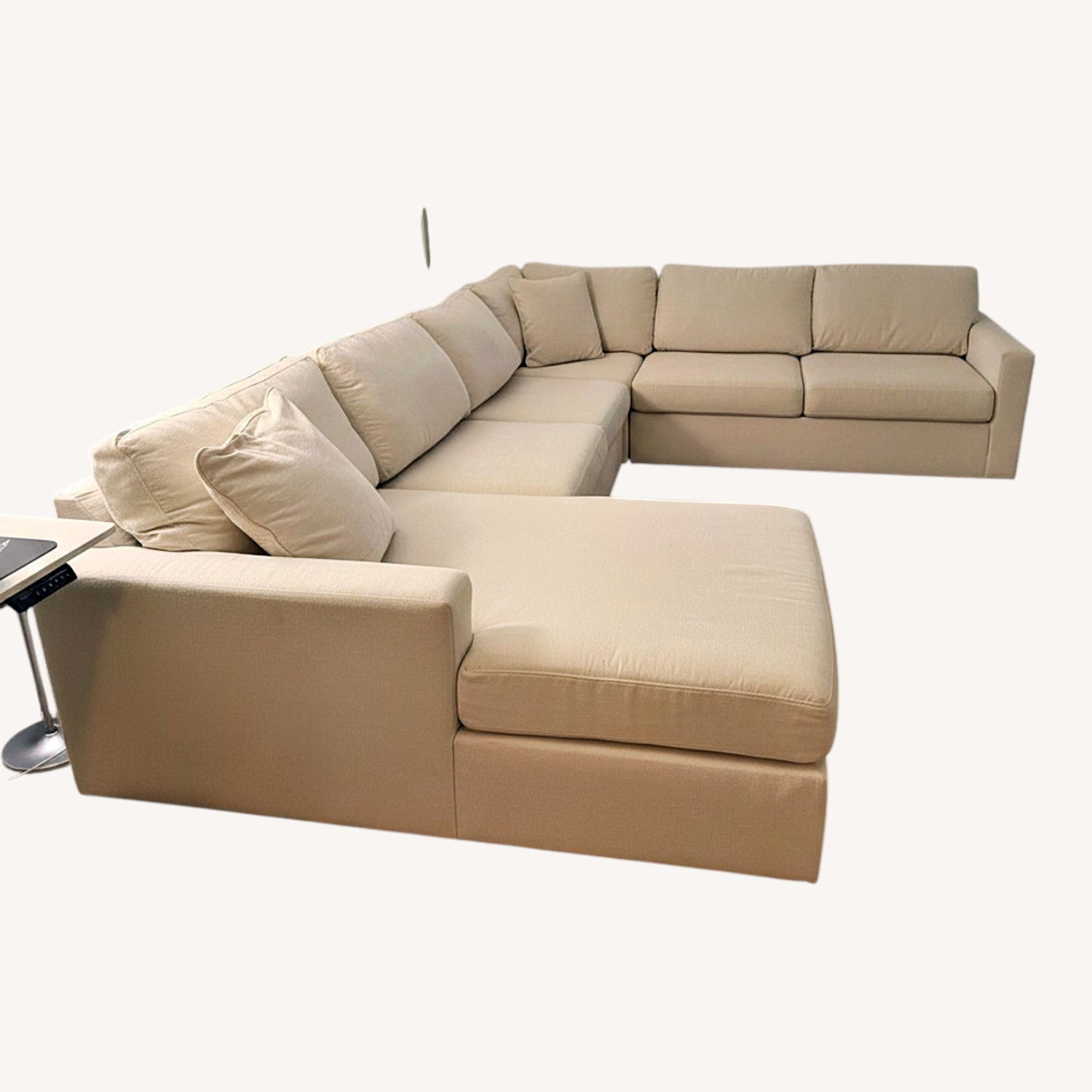 Ashley Furniture White Fabric 3+ Piece Sectional - image-8