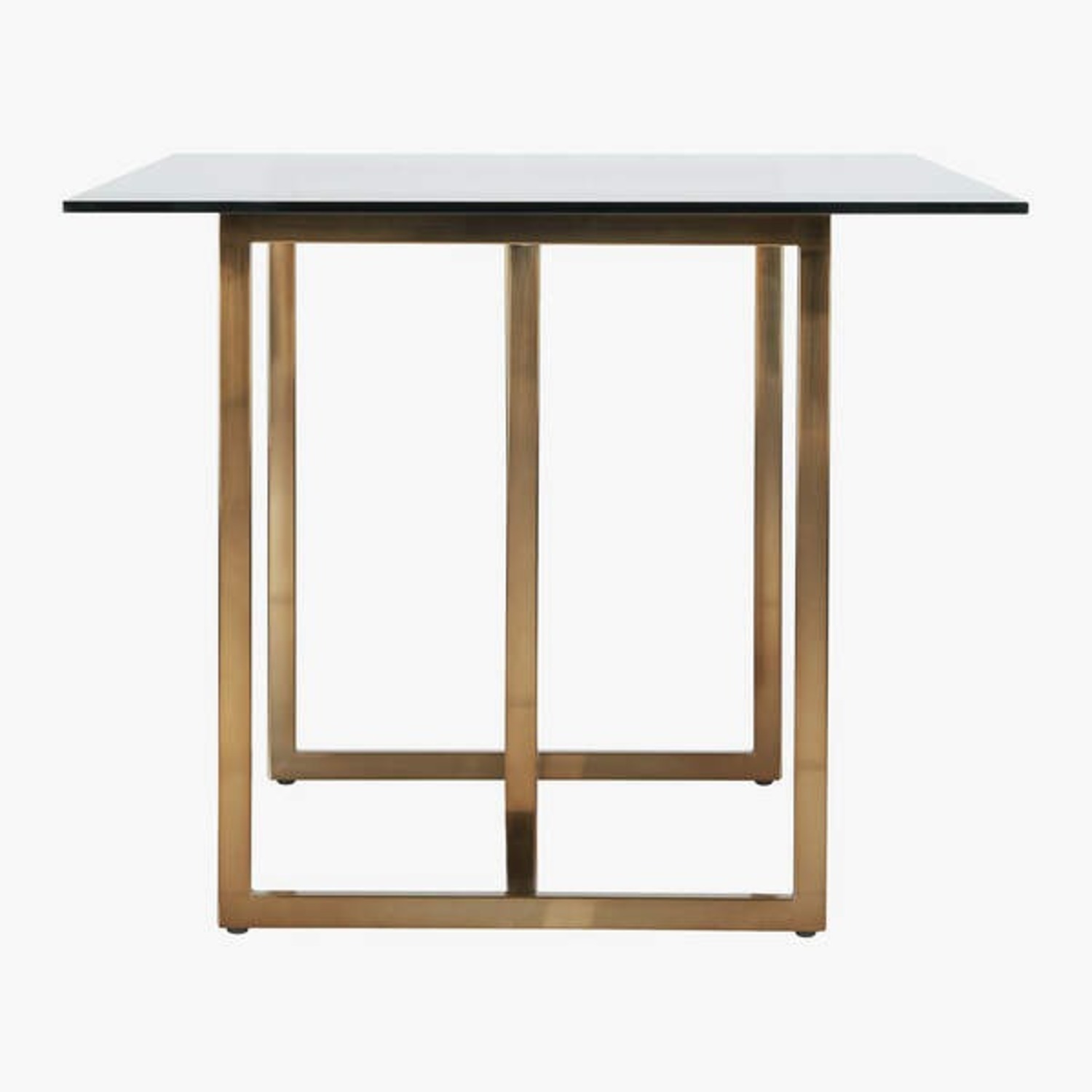 CB2 Silverado 72" Brass and Glass Dining Table - image-2