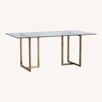 CB2 Silverado 72" Brass and Glass Dining Table
