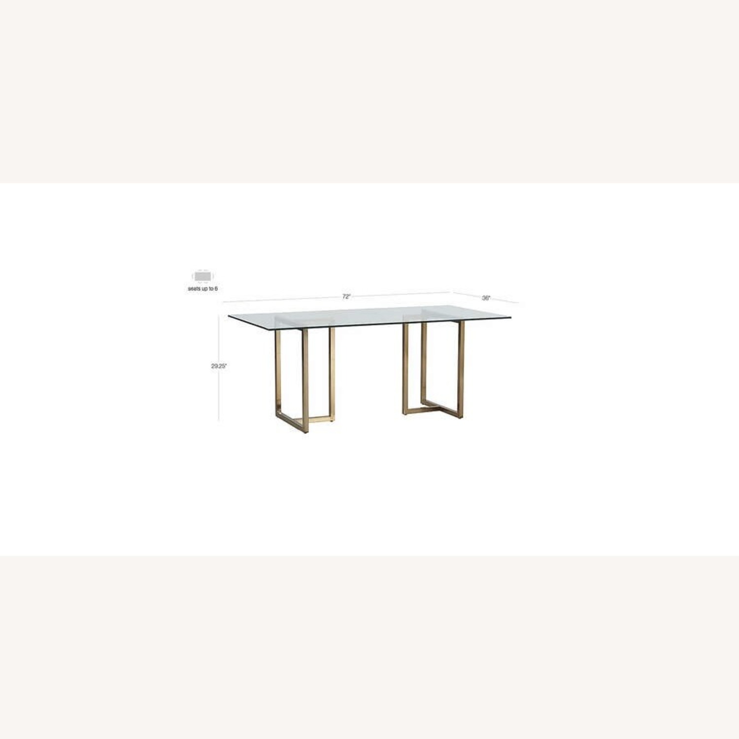 CB2 Silverado 72" Brass and Glass Dining Table - image-4
