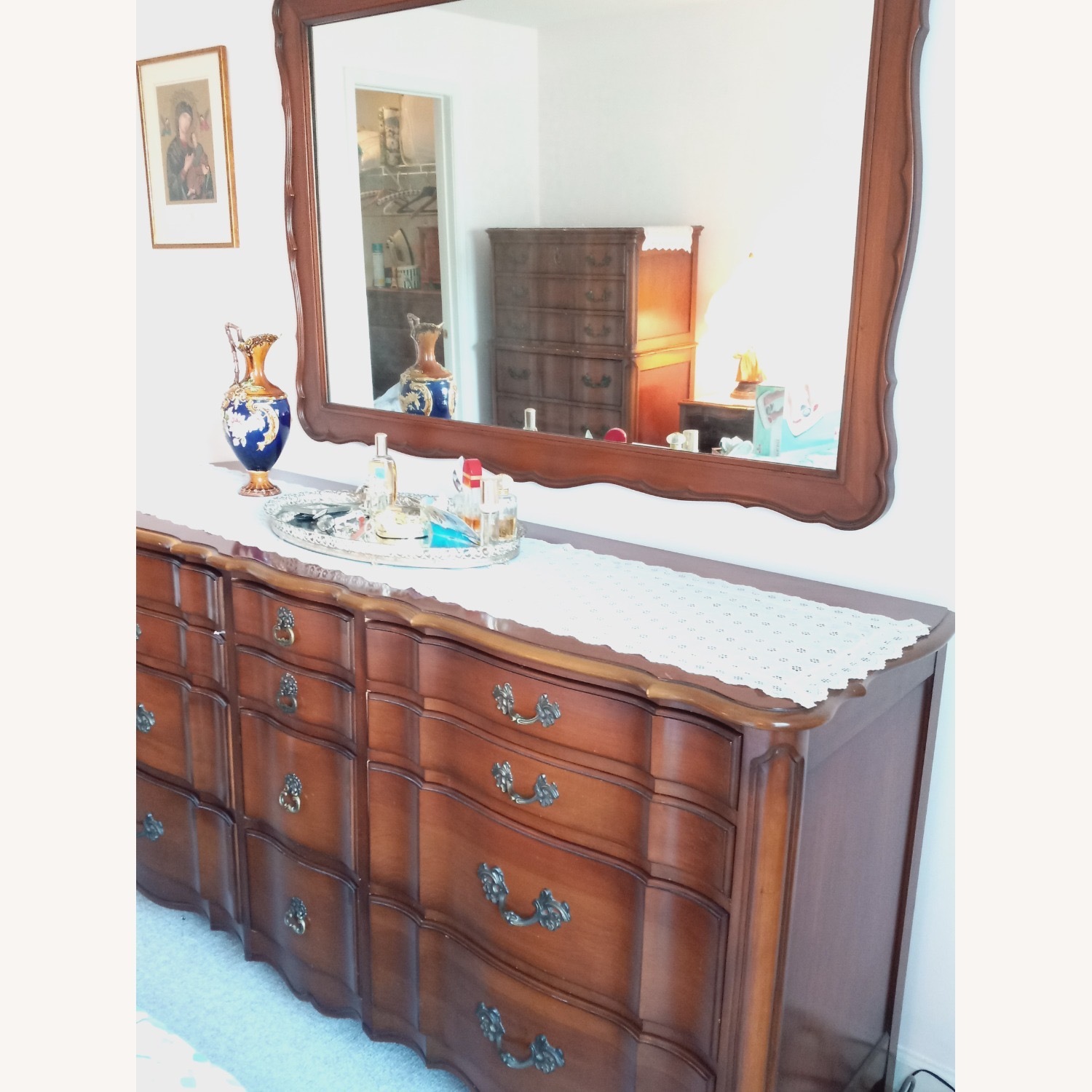 Mid 20th c Vintage Dresser and Mirror - image-1