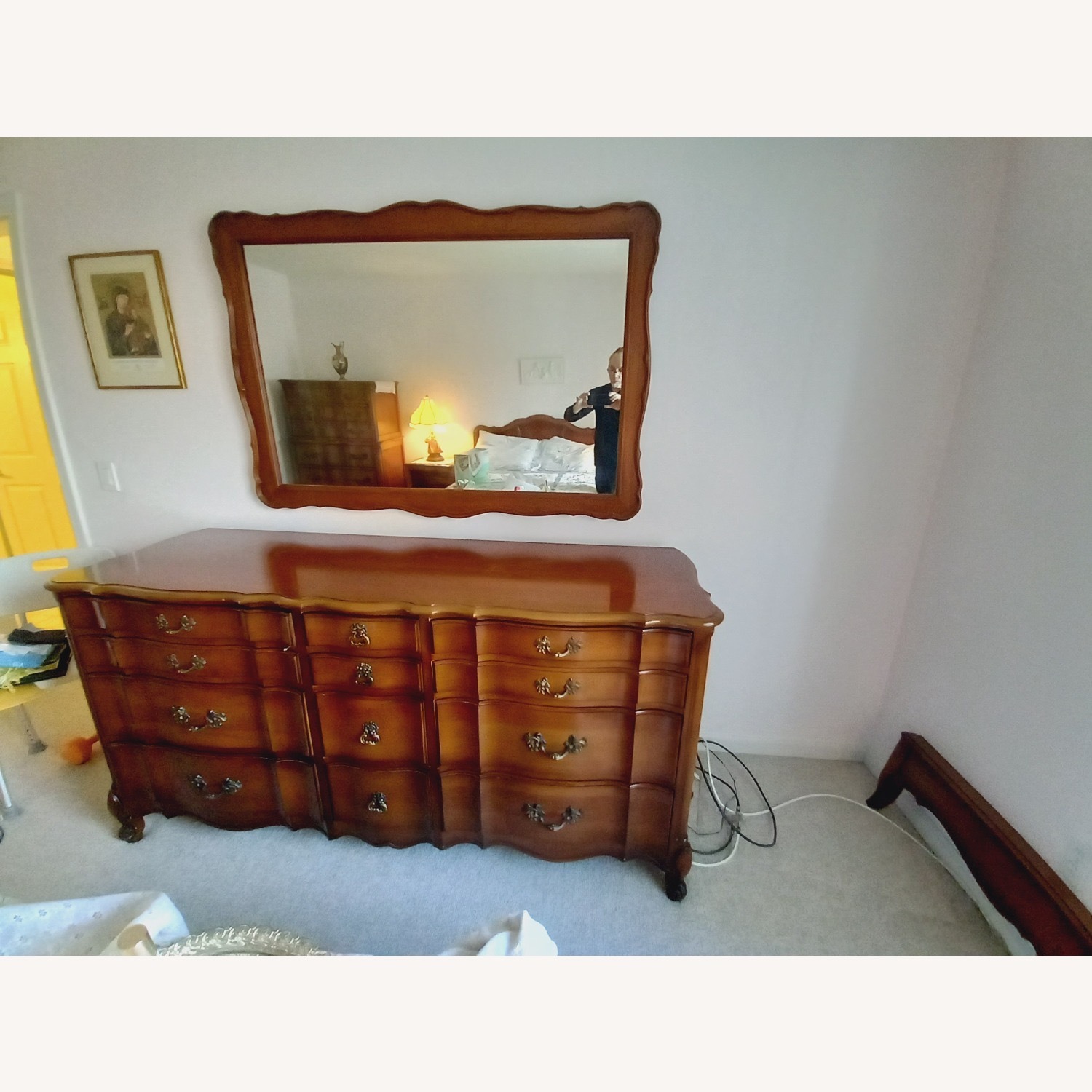 Mid 20th c Vintage Dresser and Mirror - image-2