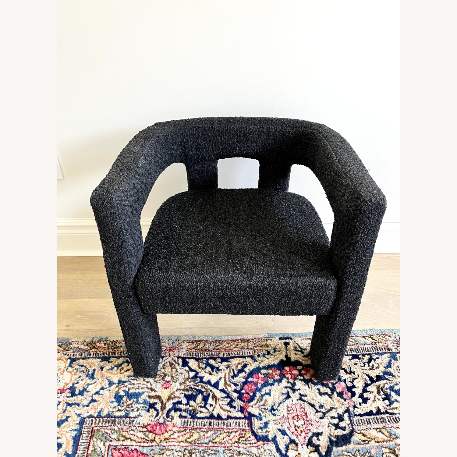 CB2 Stature Black Boucle Dining Chair - image-3