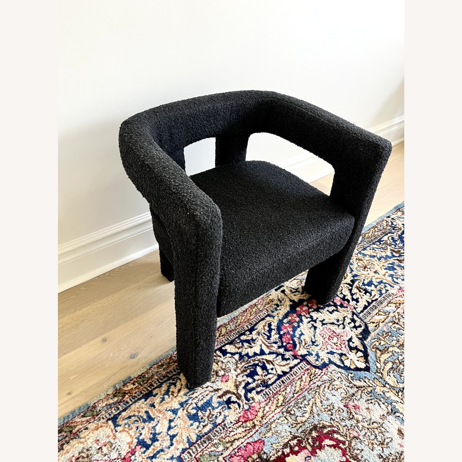 CB2 Stature Black Boucle Dining Chair - image-2