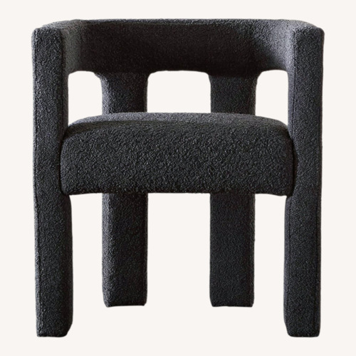 Used CB2 Stature Black Boucle Dining Chair for sale on AptDeco
